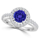 TMR121180 - Gianna - Round Tanzanite and Diamond Ring Halo