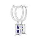 TMR121123 - Luna - Emerald Cut Tanzanite and Diamond Earring Halo