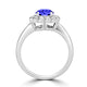 TMR121182 - Isla - Round Tanzanite and Diamond Ring Halo