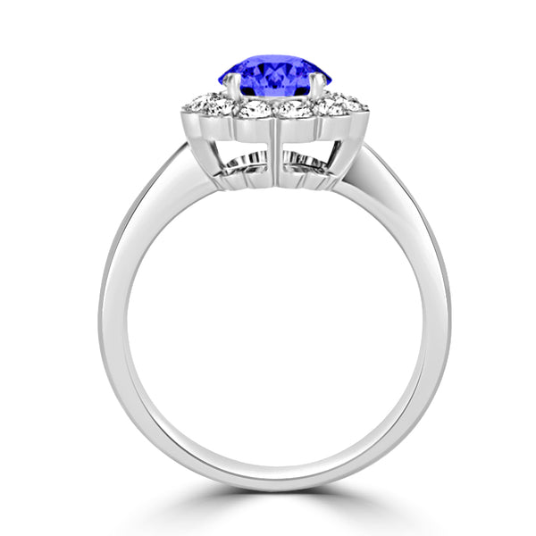 TMR121182 - Isla - Round Tanzanite and Diamond Ring Halo