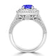 TMR121156 - Nova - Round Tanzanite and Diamond Ring Double Halo