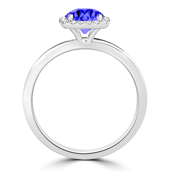 TMR121154 - Anna - Round Tanzanite and Diamond Ring Halo