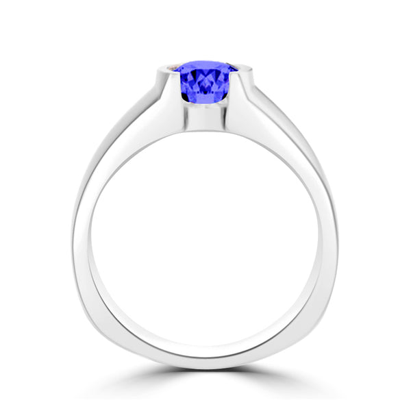 TMR121107 - Mia - Round Tanzanite and - Ring Solitaire