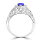 TMR121166 - Elena - Round Tanzanite and Diamond Ring Halo