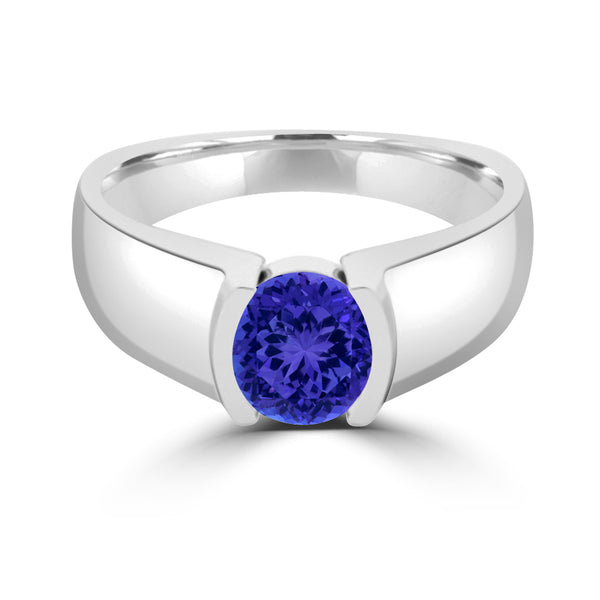 TMR121107 - Mia - Round Tanzanite and - Ring Solitaire