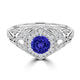 TMR121166 - Elena - Round Tanzanite and Diamond Ring Halo