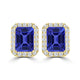 TMR121122 - Madison - Emerald Cut Tanzanite and Diamond Earring Halo