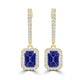 TMR121123 - Luna - Emerald Cut Tanzanite and Diamond Earring Halo