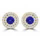 TMR121118 - Camila - Round Tanzanite and Diamond Earring Double Halo