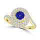 TMR121178 - Adeline - Round Tanzanite and Diamond Ring Double Halo