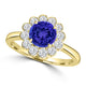TMR121182 - Isla - Round Tanzanite and Diamond Ring Halo