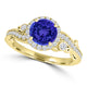 TMR121175 - Eva - Round Tanzanite and Diamond Ring Halo