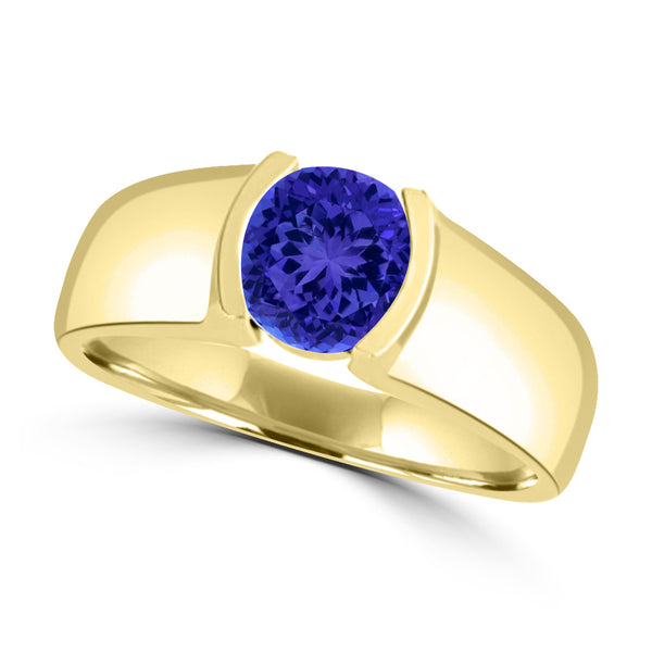 TMR121107 - Mia - Round Tanzanite and - Ring Solitaire