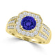 TMR121188 - Piper - Round Tanzanite and Diamond Ring Halo