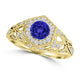 TMR121166 - Elena - Round Tanzanite and Diamond Ring Halo