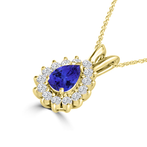 TMR121143 - Violet - Pear Tanzanite and Diamond Pendant