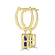 TMR121123 - Luna - Emerald Cut Tanzanite and Diamond Earring Halo