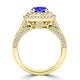 TMR121156 - Nova - Round Tanzanite and Diamond Ring Double Halo