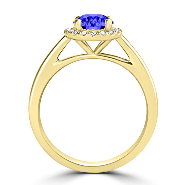 TMR121181 - Valentina - Round Tanzanite and Diamond Ring Halo