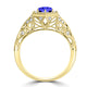 TMR121166 - Elena - Round Tanzanite and Diamond Ring Halo