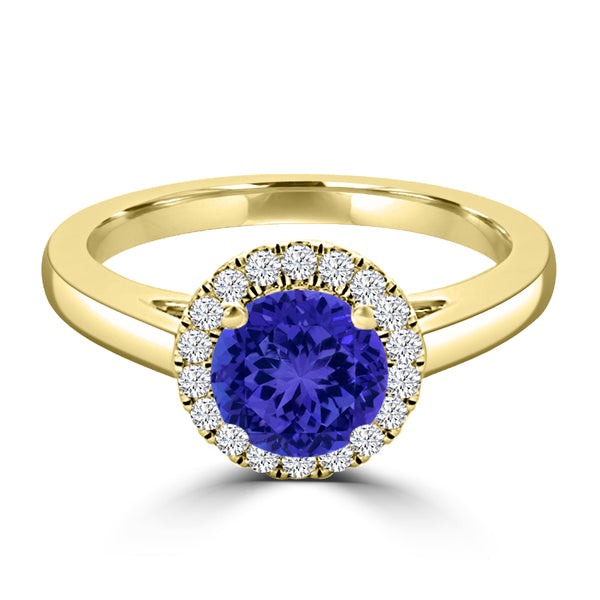 TMR121181 - Valentina - Round Tanzanite and Diamond Ring Halo