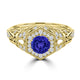 TMR121166 - Elena - Round Tanzanite and Diamond Ring Halo
