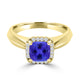 TMR121229 - Oaklyn - Cushion Tanzanite and Diamond Ring Halo