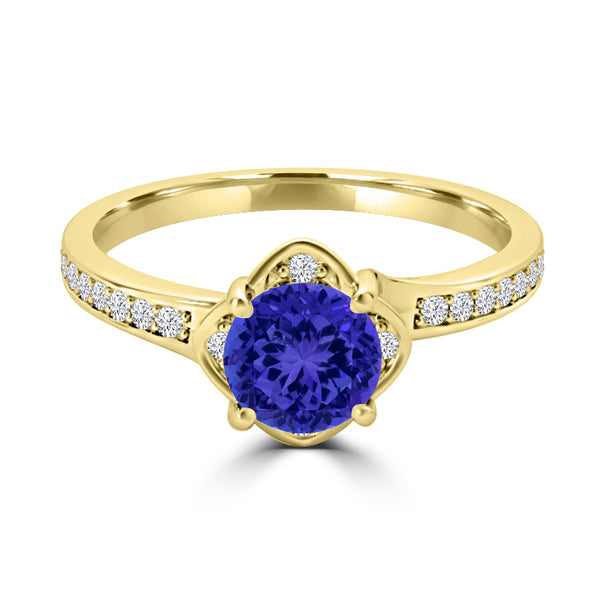 TMR121187 - Sadie - Round Tanzanite and Diamond Ring Halo