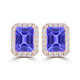 TMR121122 - Madison - Emerald Cut Tanzanite and Diamond Earring Halo