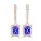 TMR121123 - Luna - Emerald Cut Tanzanite and Diamond Earring Halo