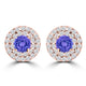 TMR121118 - Camila - Round Tanzanite and Diamond Earring Double Halo