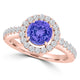 TMR121180 - Gianna - Round Tanzanite and Diamond Ring Halo