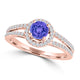 TMR121169 - Allison - Round Tanzanite and Diamond Ring Halo