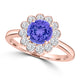 TMR121182 - Isla - Round Tanzanite and Diamond Ring Halo