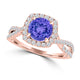 TMR121189 - Lydia - Round Tanzanite and Diamond Ring Halo