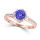 TMR121187 - Sadie - Round Tanzanite and Diamond Ring Halo