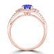 TMR121176 - Serenity - Round Tanzanite and Diamond Ring Halo