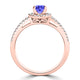 TMR121169 - Allison - Round Tanzanite and Diamond Ring Halo