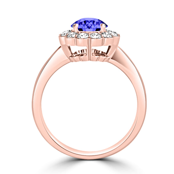 TMR121182 - Isla - Round Tanzanite and Diamond Ring Halo