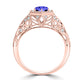 TMR121166 - Elena - Round Tanzanite and Diamond Ring Halo