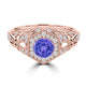TMR121166 - Elena - Round Tanzanite and Diamond Ring Halo