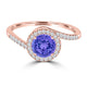 TMR121183 - Eliana - Round Tanzanite and Diamond Ring Halo