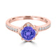 TMR121187 - Sadie - Round Tanzanite and Diamond Ring Halo