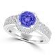 TMR121191 - Josephine - Round Tanzanite and Diamond Ring Halo