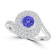 TMR121178 - Adeline - Round Tanzanite and Diamond Ring Double Halo