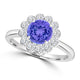 TMR121182 - Isla - Round Tanzanite and Diamond Ring Halo