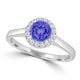 TMR121152 - Paisley - Round Tanzanite and Diamond Ring Halo