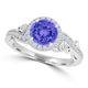 TMR121175 - Eva - Round Tanzanite and Diamond Ring Halo