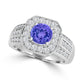 TMR121188 - Piper - Round Tanzanite and Diamond Ring Halo