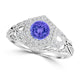 TMR121166 - Elena - Round Tanzanite and Diamond Ring Halo